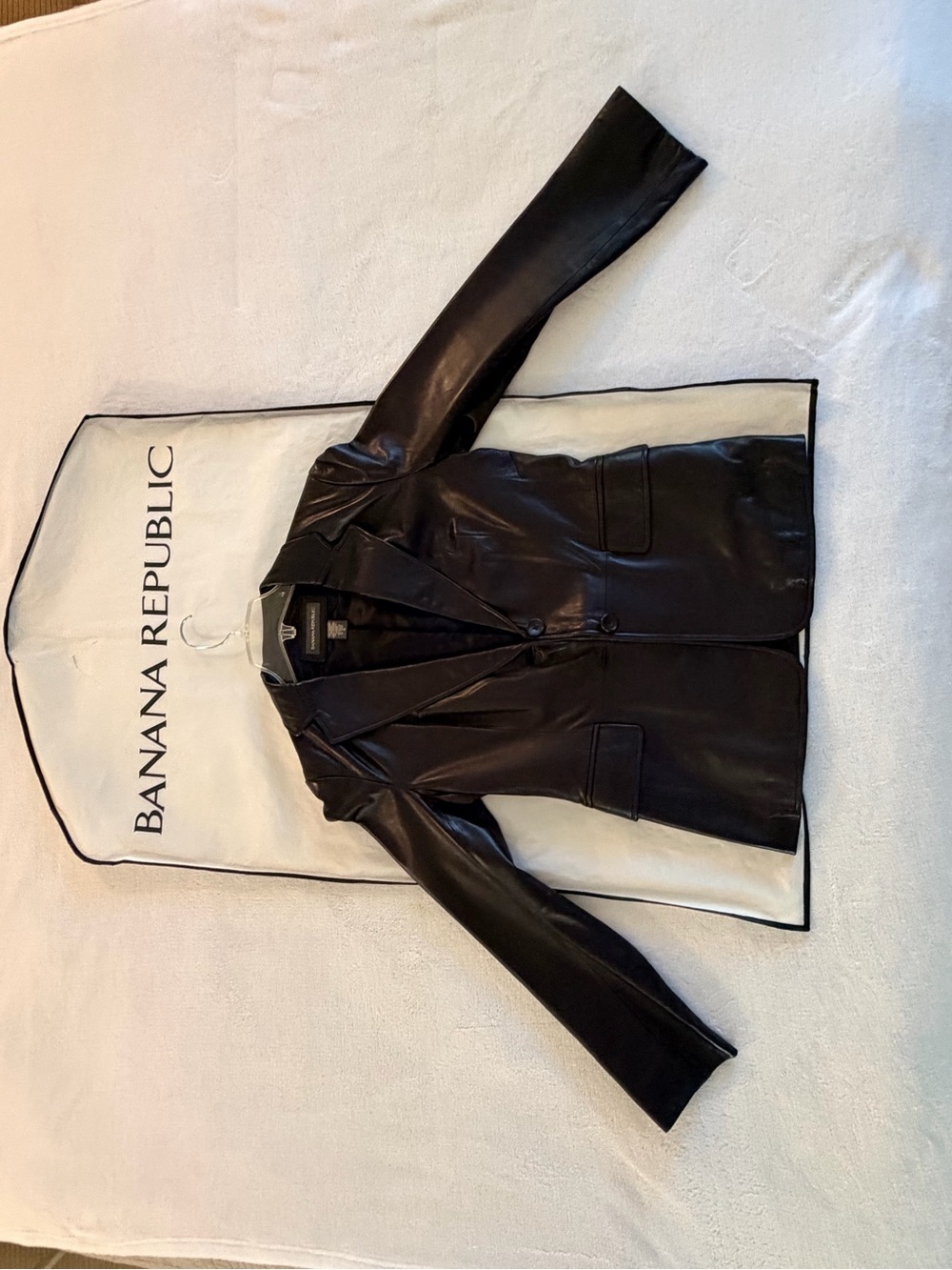 Banana Republic Black Leather Blazer